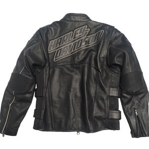 Vintage Harley Davidson Leather Mile Marker Jacket Size L HD-MC 3000cc